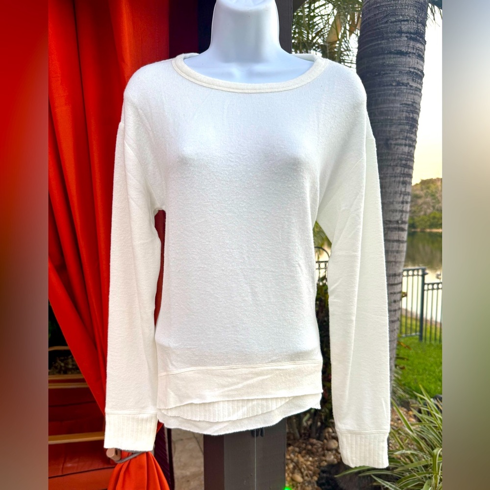 Simply Vera Vera Wang White Long Sleeve Cashmere Sweater S